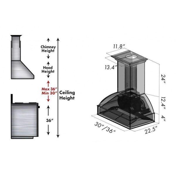 ZLINE 36-Inch Wooden Wall Range Hood with Crown Molding and 700 CFM Motor (369AW-36) Online Hot Sale - Image 5