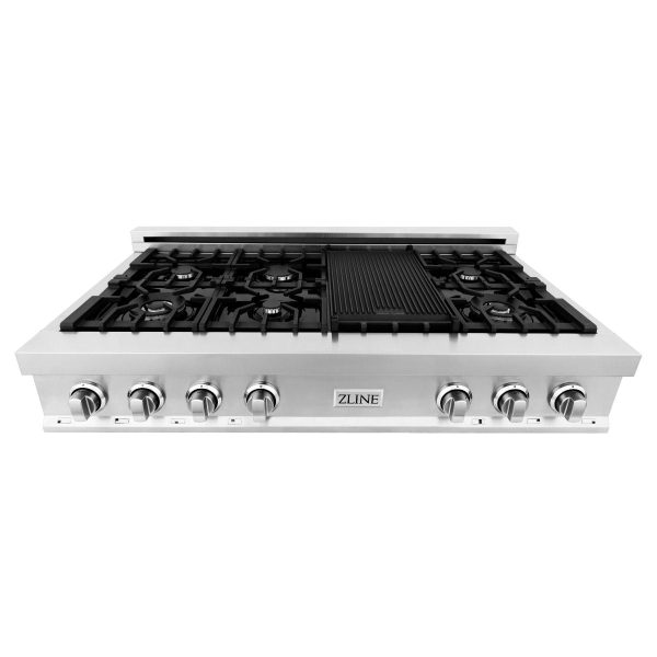 ZLINE 5-Piece Appliance Package - 48-Inch Rangetop, Refrigerator, 30-Inch Electric Double Wall Oven, 3-Rack Dishwasher, and Convertible Wall Mount Hood in Stainless Steel (5KPR-RTRH48-AWDDWV) Supply - Image 4
