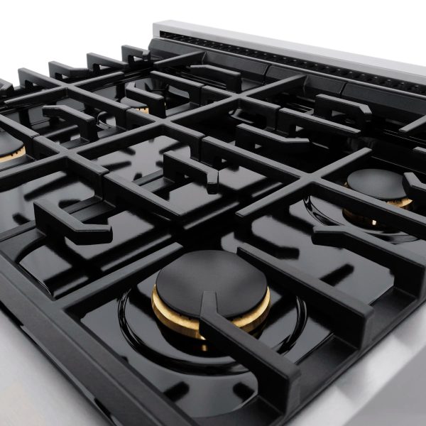 ZLINE Autograph Edition 30-Inch Paramount Gas Range with 4 Gas Burners and 4.2 cu. ft. Convection Gas Oven in Stainless Steel and Matte Black Accents (SGRZ-30-MB) Discount - Image 3