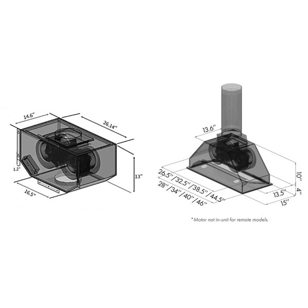 ZLINE 28-Inch Remote Dual Blower Range Hood Insert in Stainless Steel - 15-Inch Depth (695-RD-28) on Sale - Image 4