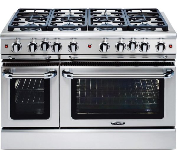 Capital 48  Precision Series Freestanding Gas Range with 6.9 cu. ft. Total Capacity Self Clean Double Oven  in Stainless Steel (GSCR488) For Cheap