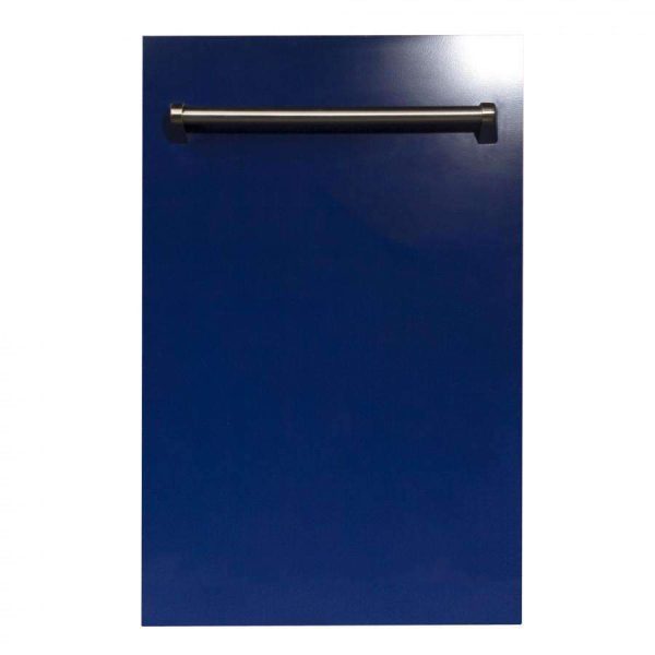 ZLINE 18-Inch Dishwasher in Blue Gloss with Stainless Steel Tub and Traditional Style Handle (DW-BG-18) For Discount