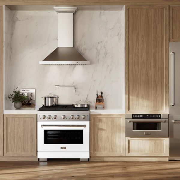 ZLINE 36-Inch Paramount Gas Range with 6 Burner and Convection Gas Oven in Stainless Steel with White Matte Door (SGR-WM-36) For Discount - Image 3